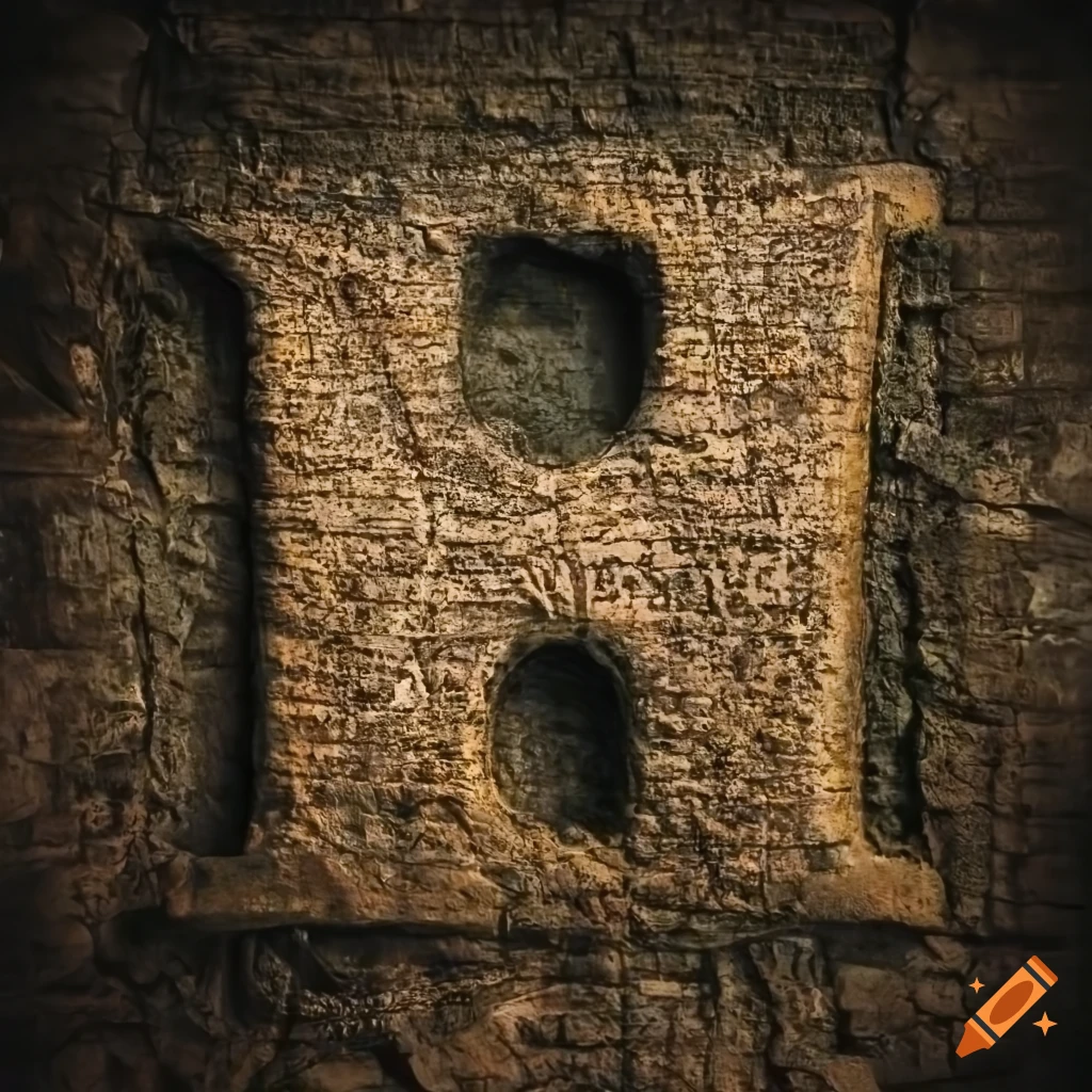 Dramatic letter A on moss-covered wall on Craiyon