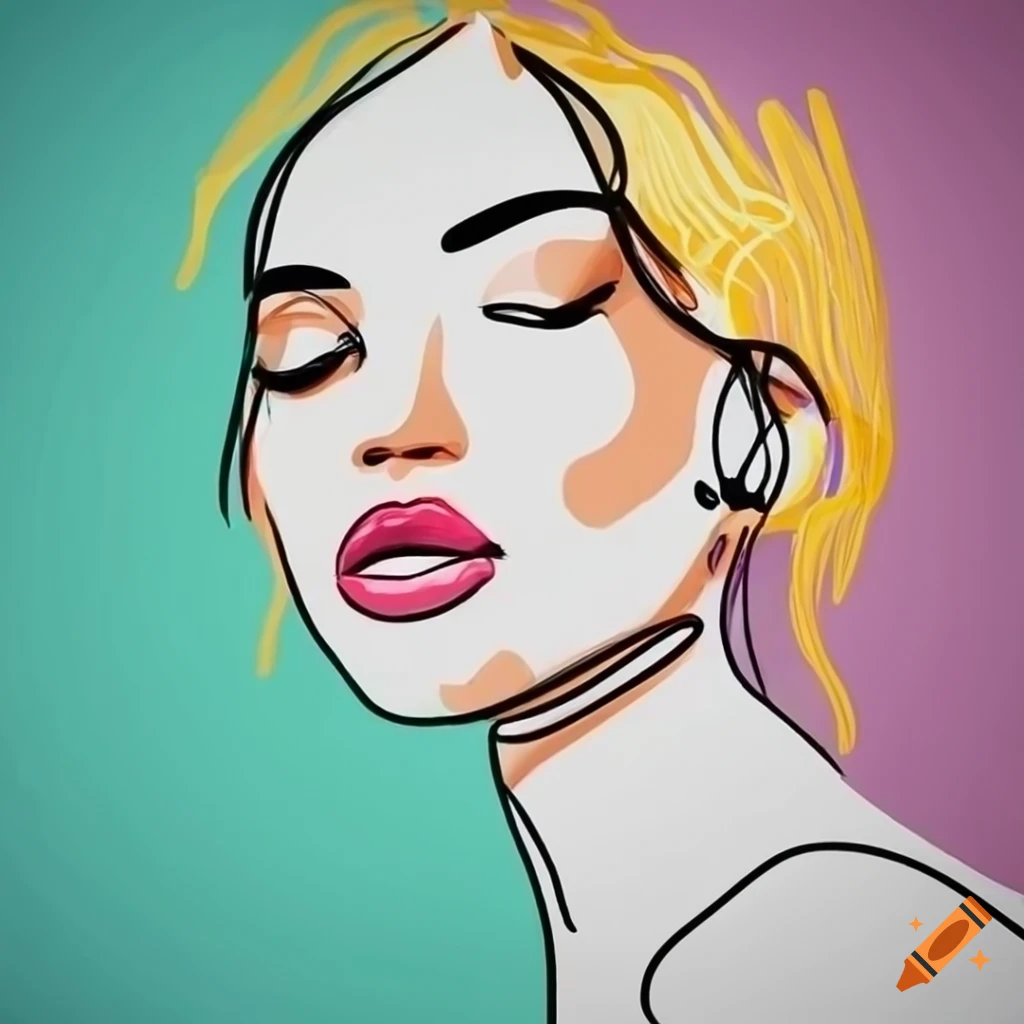 minimalist one line drawing of a woman