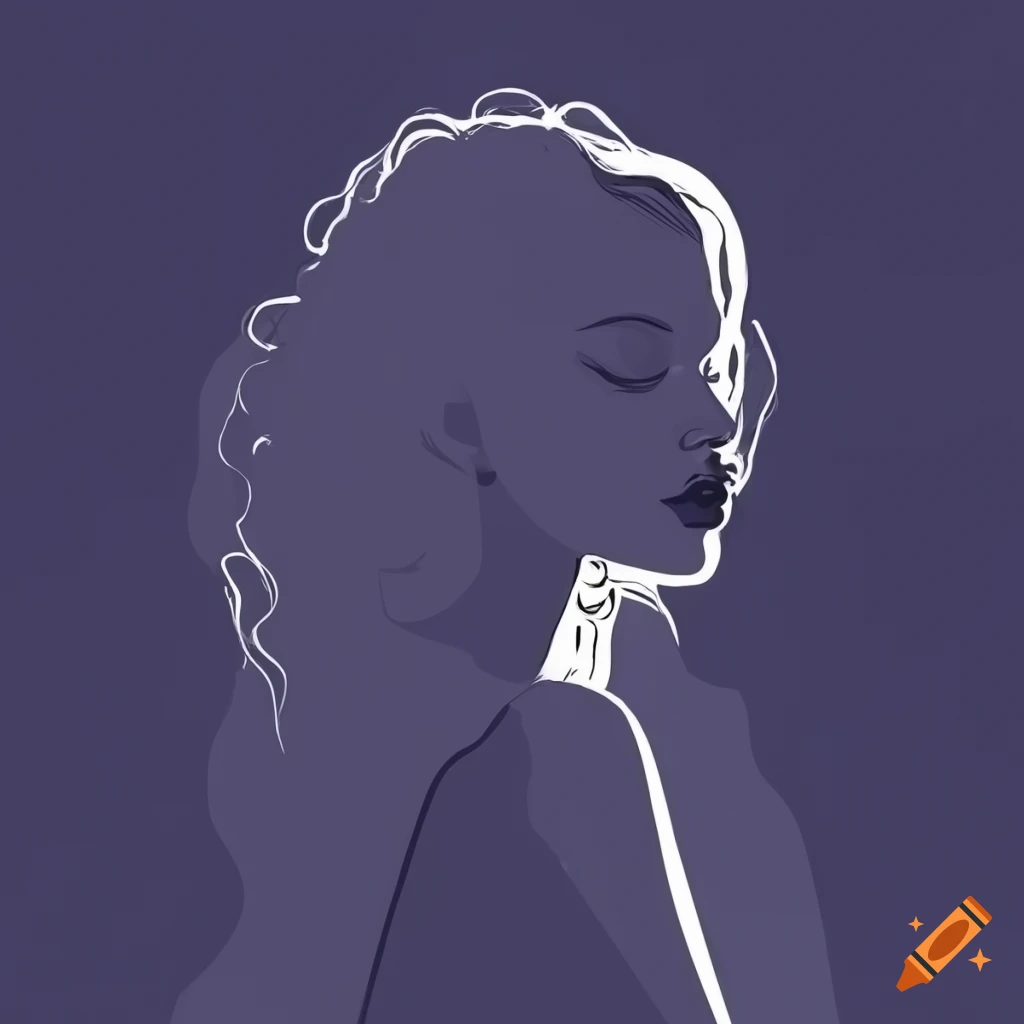 silhouette of a beautiful woman's face