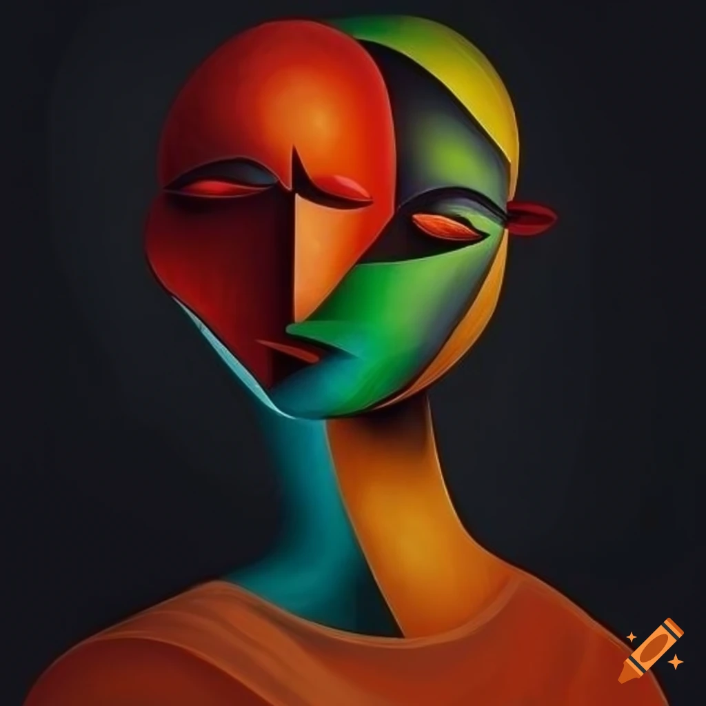 surrealistic and colorful cubist design
