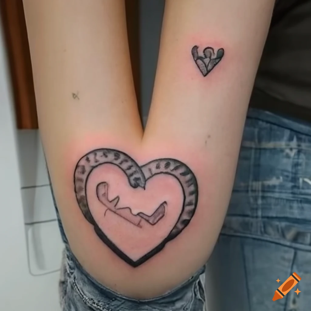 Shape tattoo, Heart outline tattoo, Matching tattoos