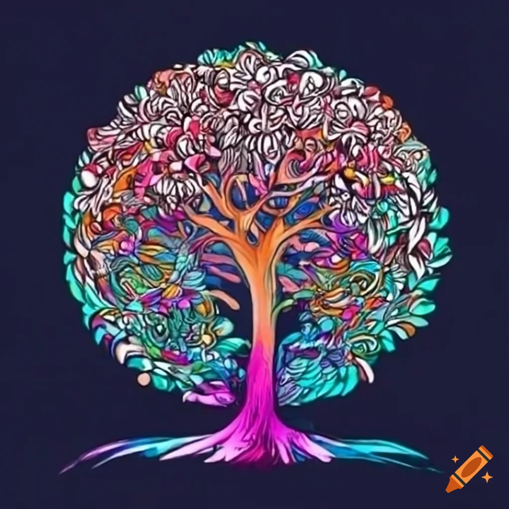 Intricate Black And White Coloring Page Of A Tree Of Life On Craiyon intricate-black-and-white-coloring-page-of-a-tree-of-life-on-craiyon