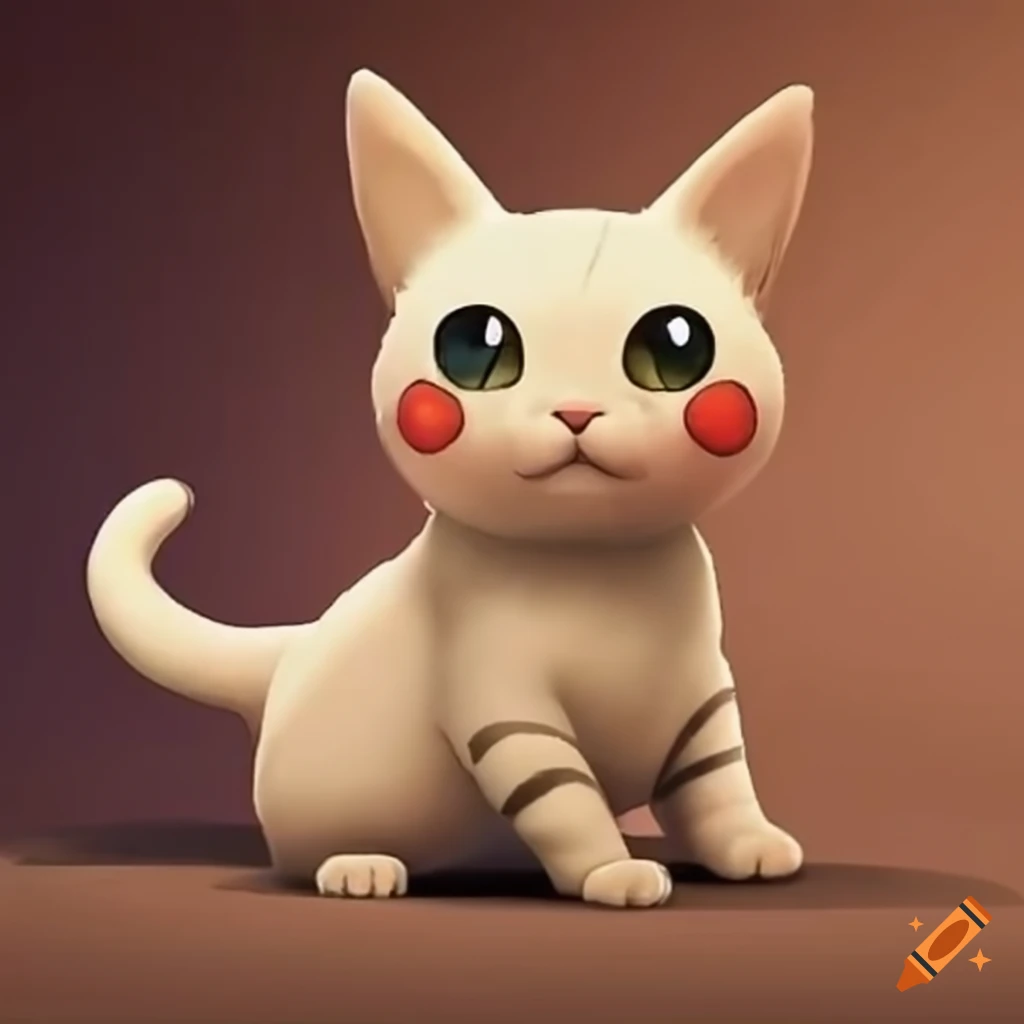 adorable cat with Pokemon-like features