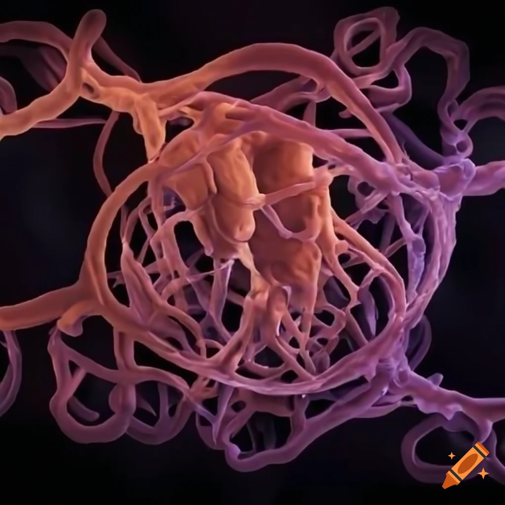 microscopic view of protein molecules