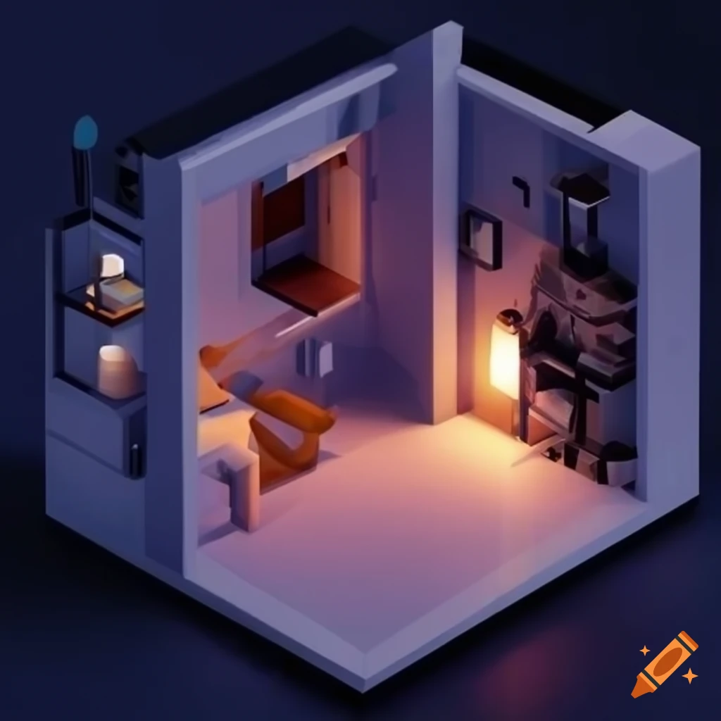 cozy isometric room design