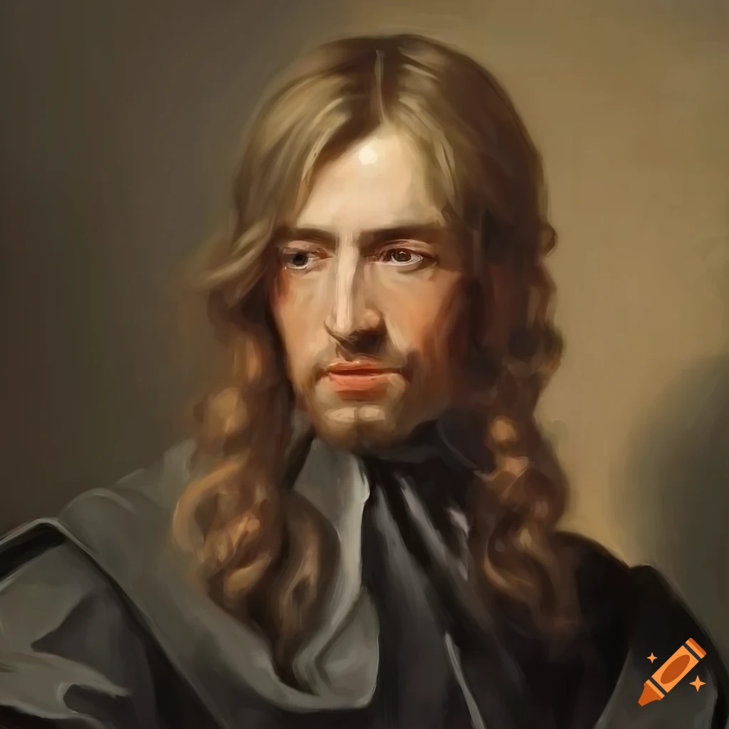 oil painting of a 17th century man with a black cloak