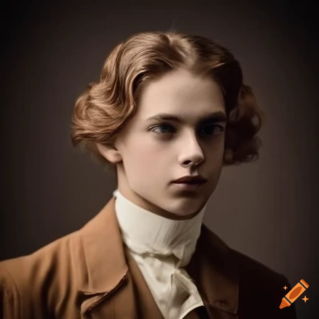 handsome man in vintage coat with wavy hair