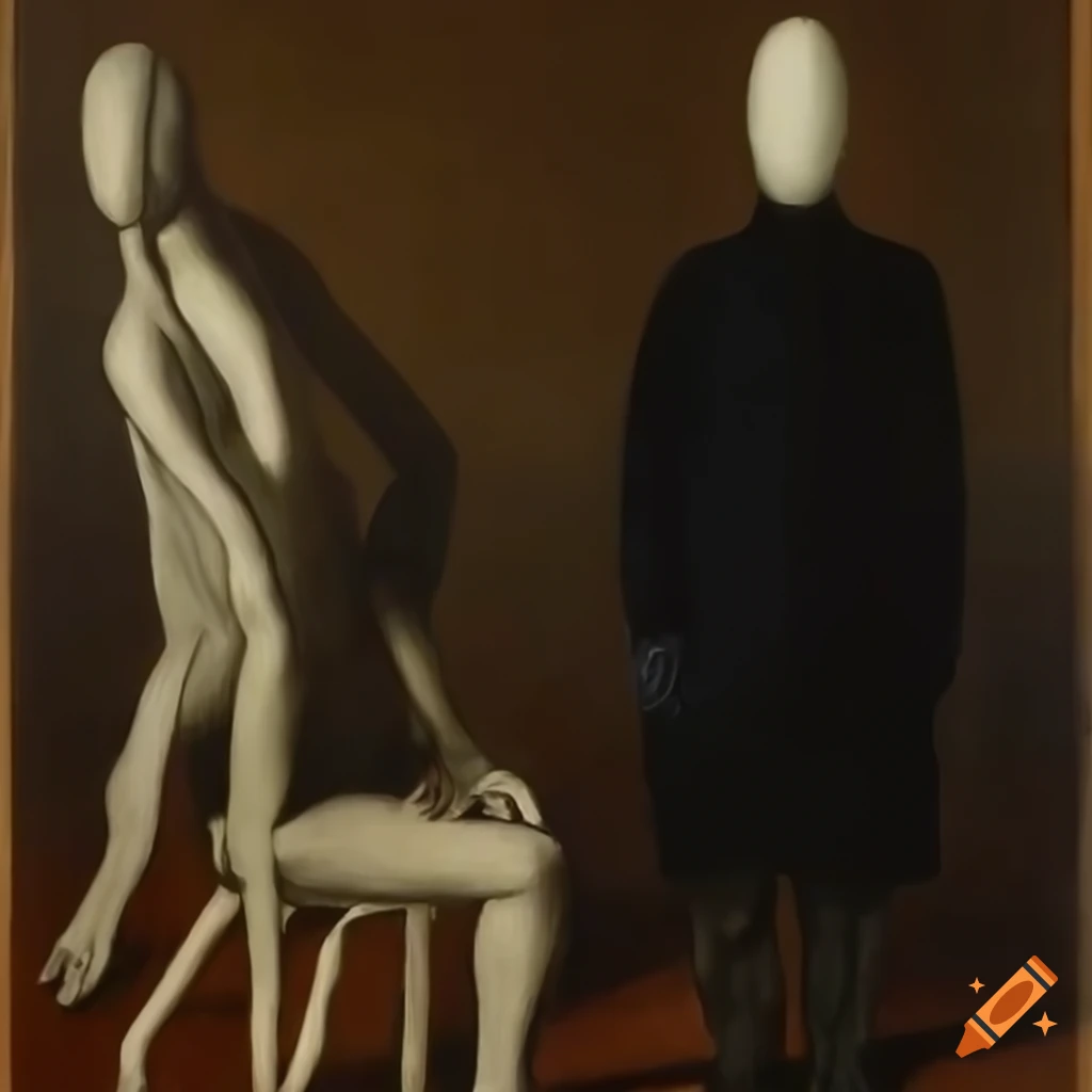 surrealist painting inspired by Tanguy, Gericault, and Magritte