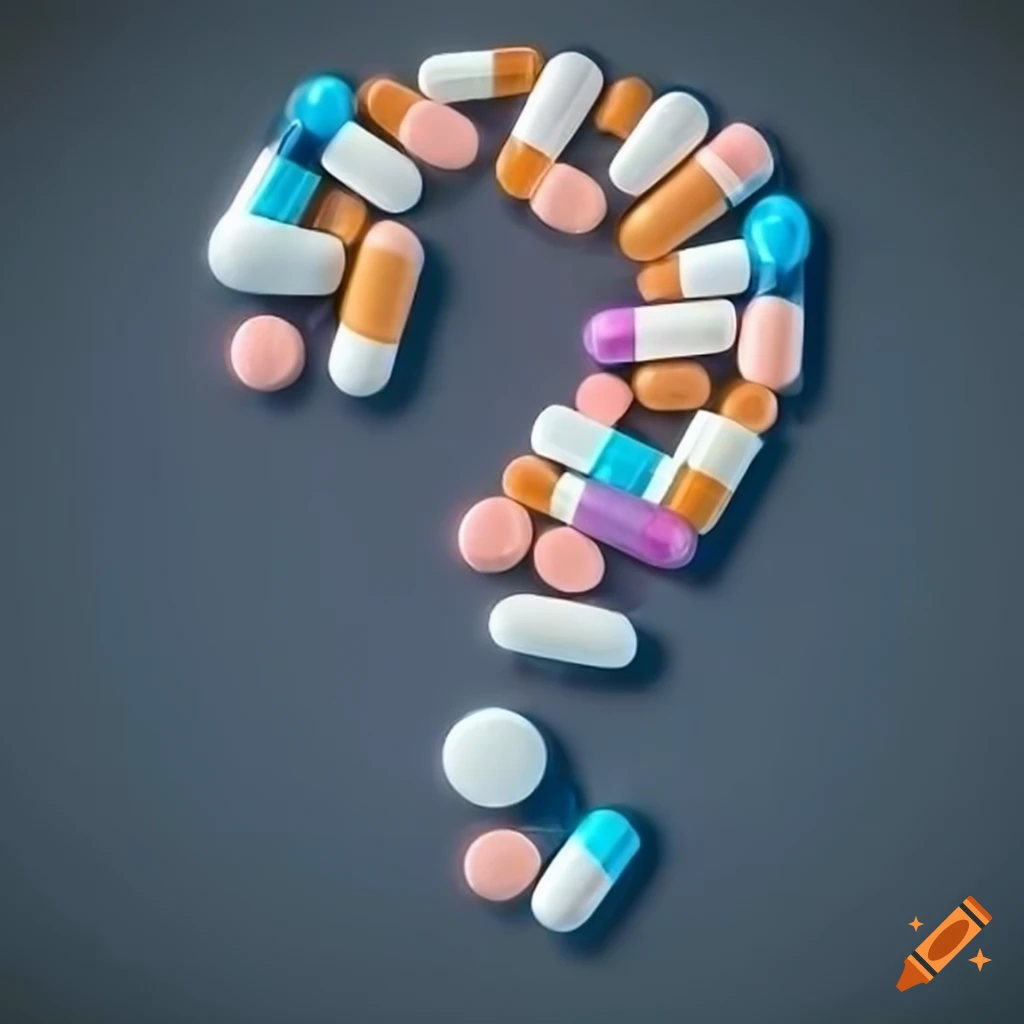 artistic representation of pills forming a question mark