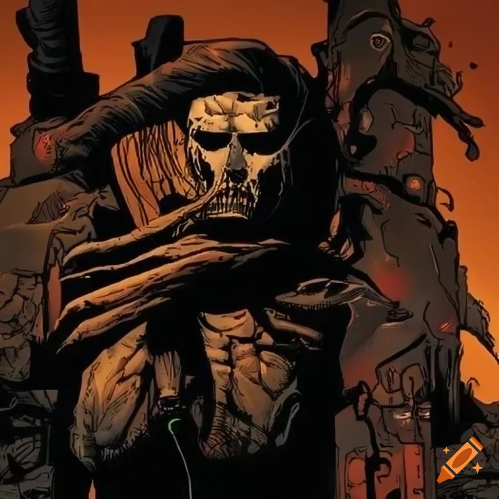 comic depicting a dark sci-fi wasteland