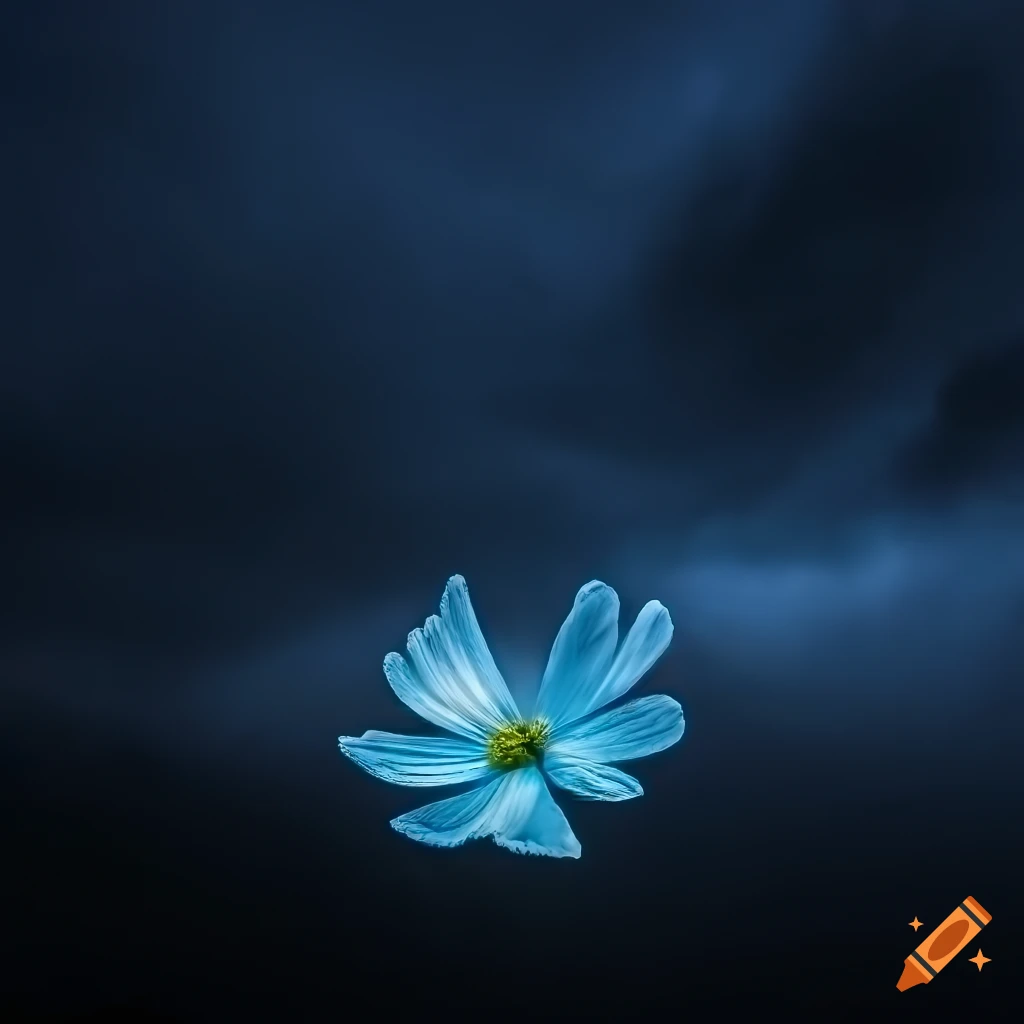 lonesome flower against a stormy sky