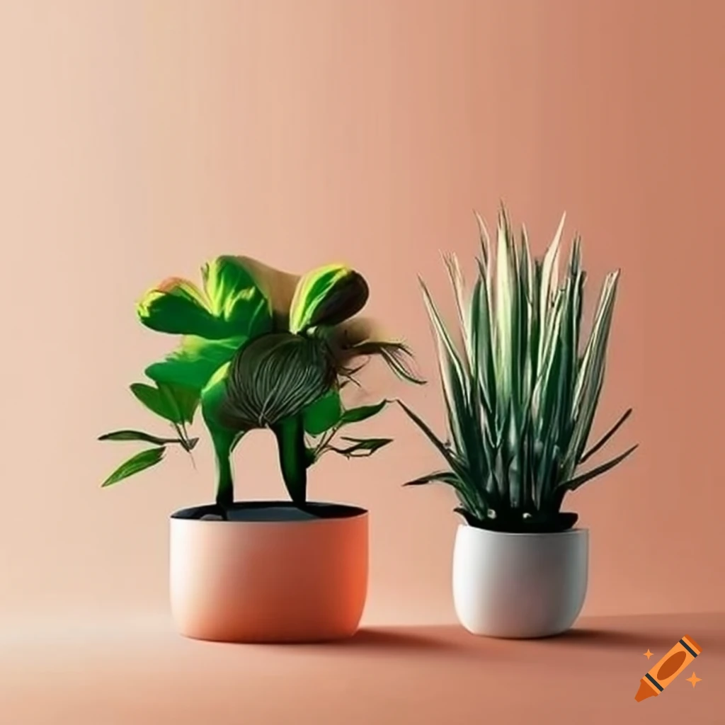 minimalist drawings of indoor plants on a veranda