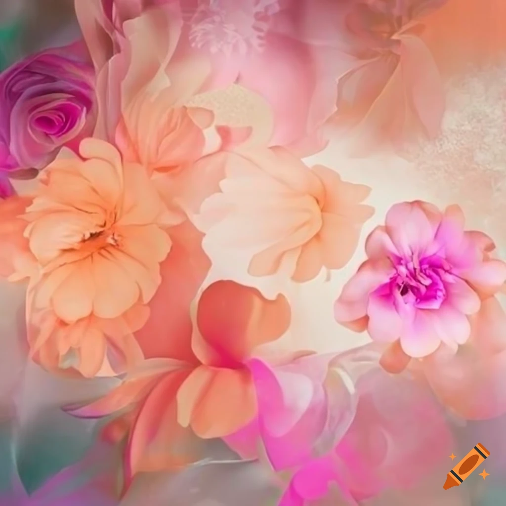 abstract flowers in vibrant colors on silver backdrop