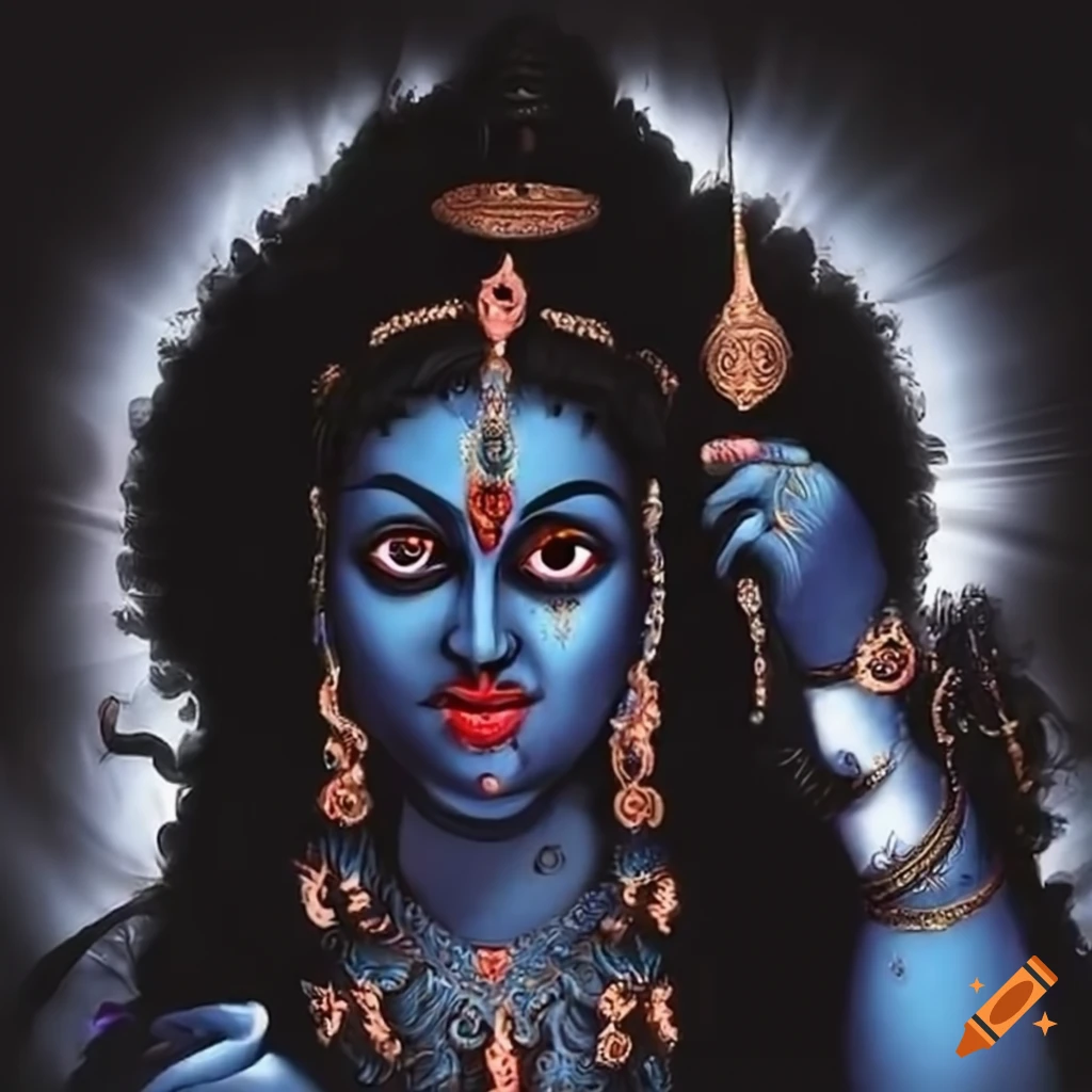 Image of kali ma and worshipper in prayer on Craiyon