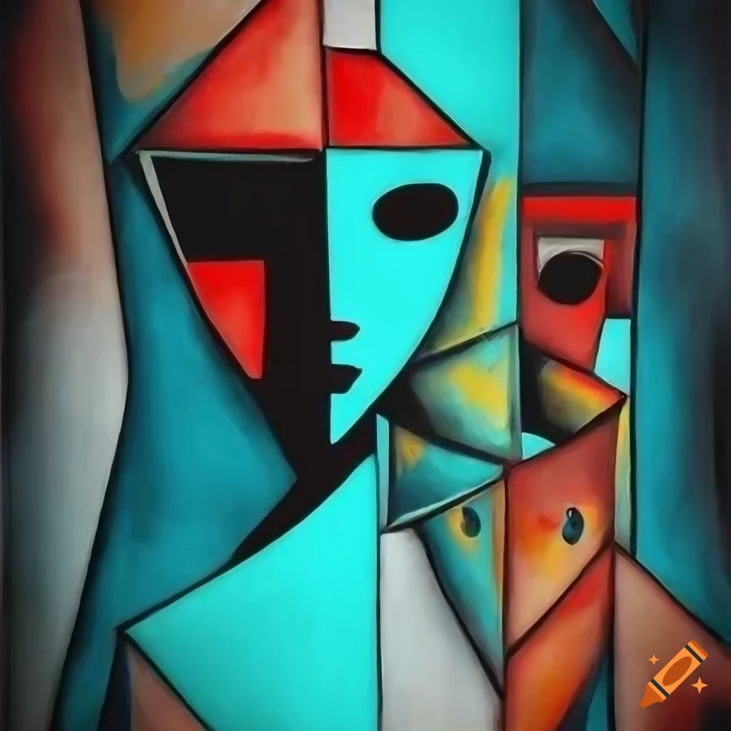 surrealist black and white doodles with red, yellow, turquoise and thin black lines