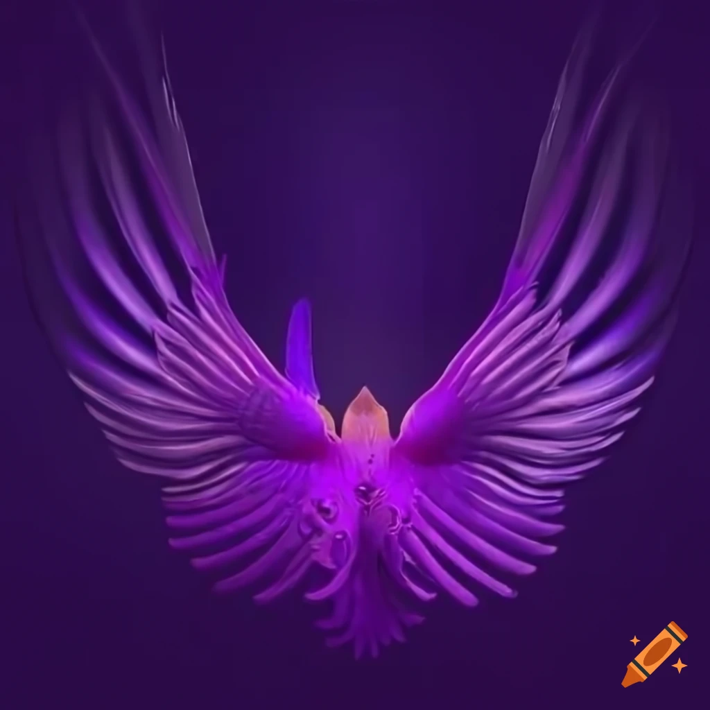 Purple wings abstract background on Craiyon