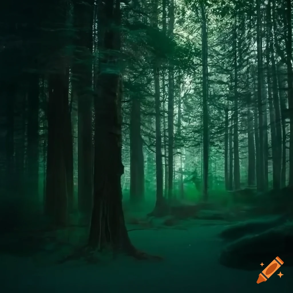 abstract image of a cracked mirror forest