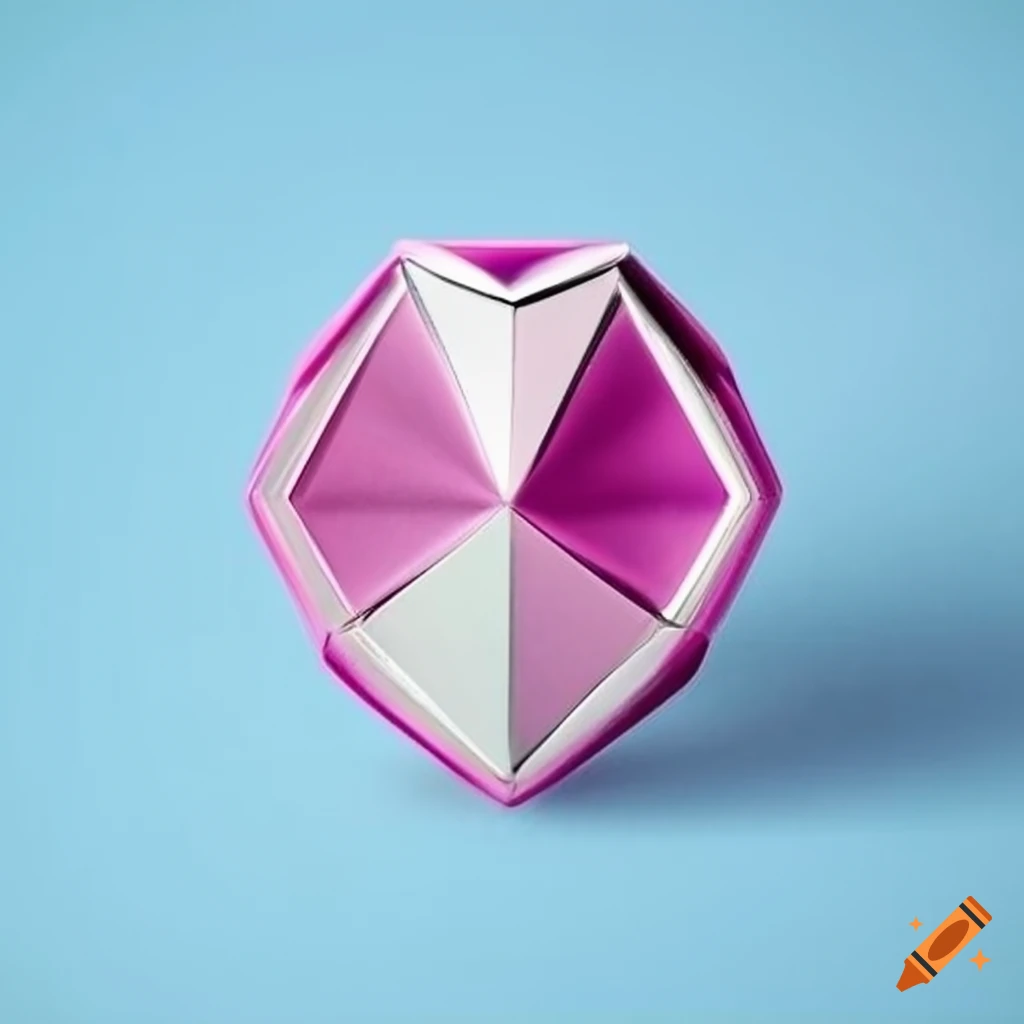 Elegant diamondshaped design with white gold and fuchsia wax seal