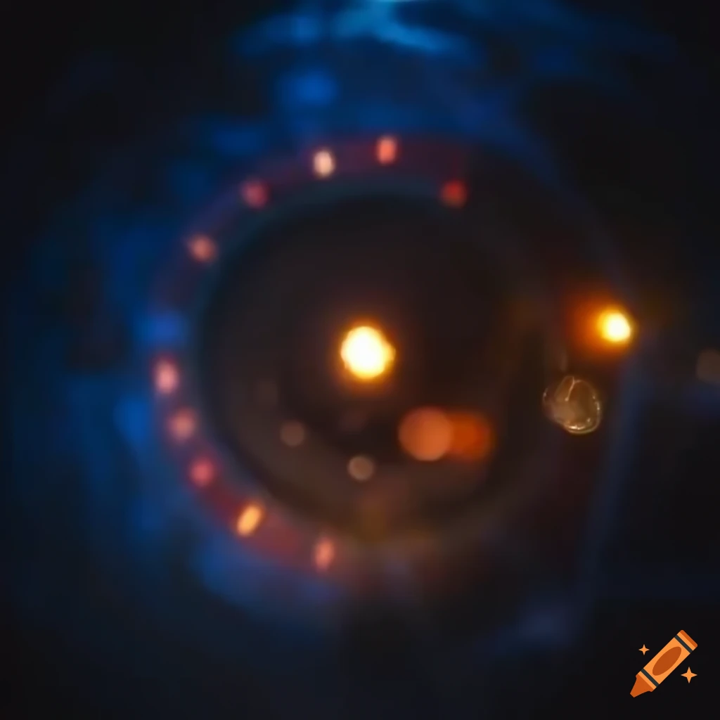 vintage lanterns from above in a blurred background