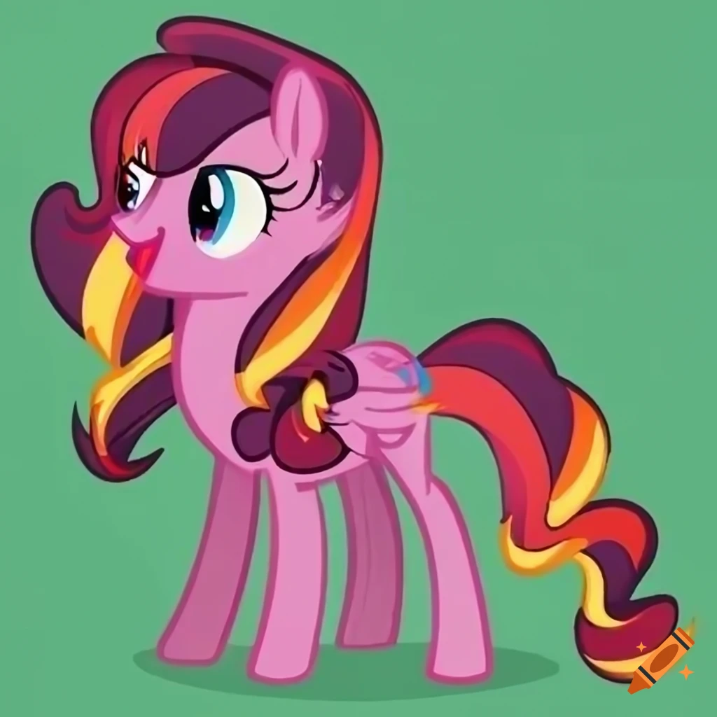 vector illustration of a colorful pony