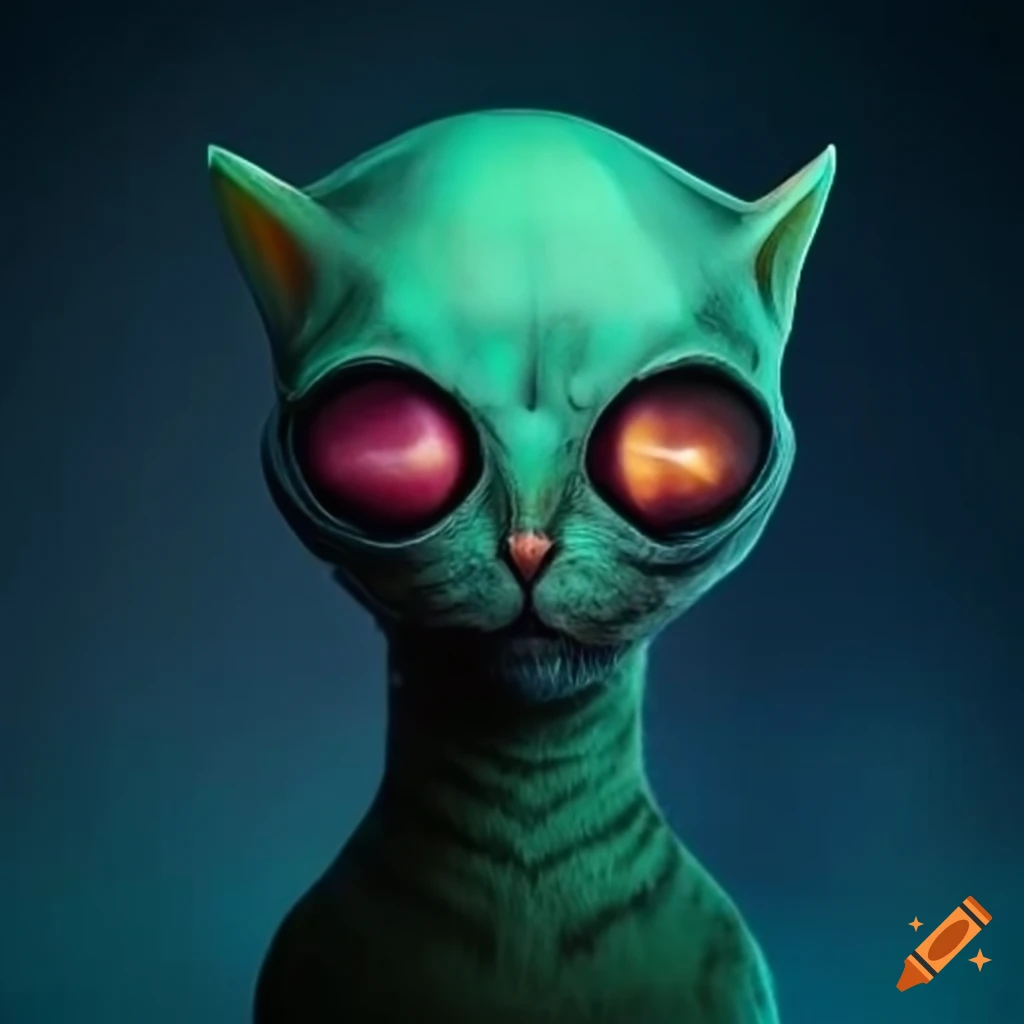 image of an alien cat with a knife-shaped head