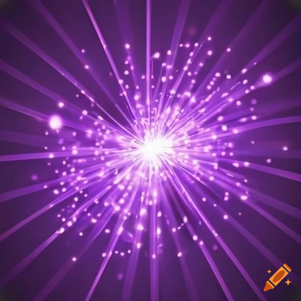 sparkling purple lights on white background
