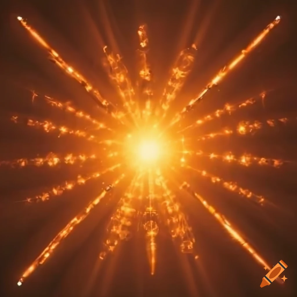 dazzling orange lights on white background