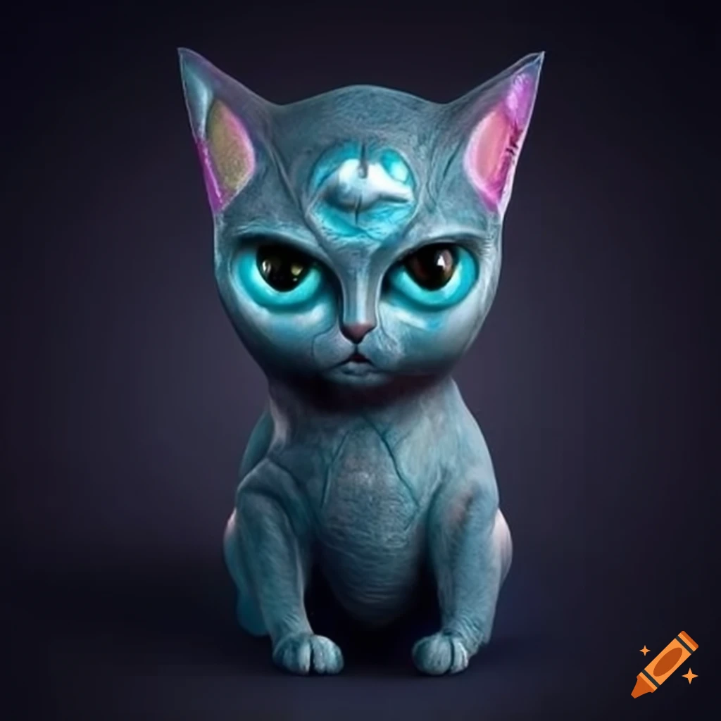 image of an alien cat with a hammer-shaped head