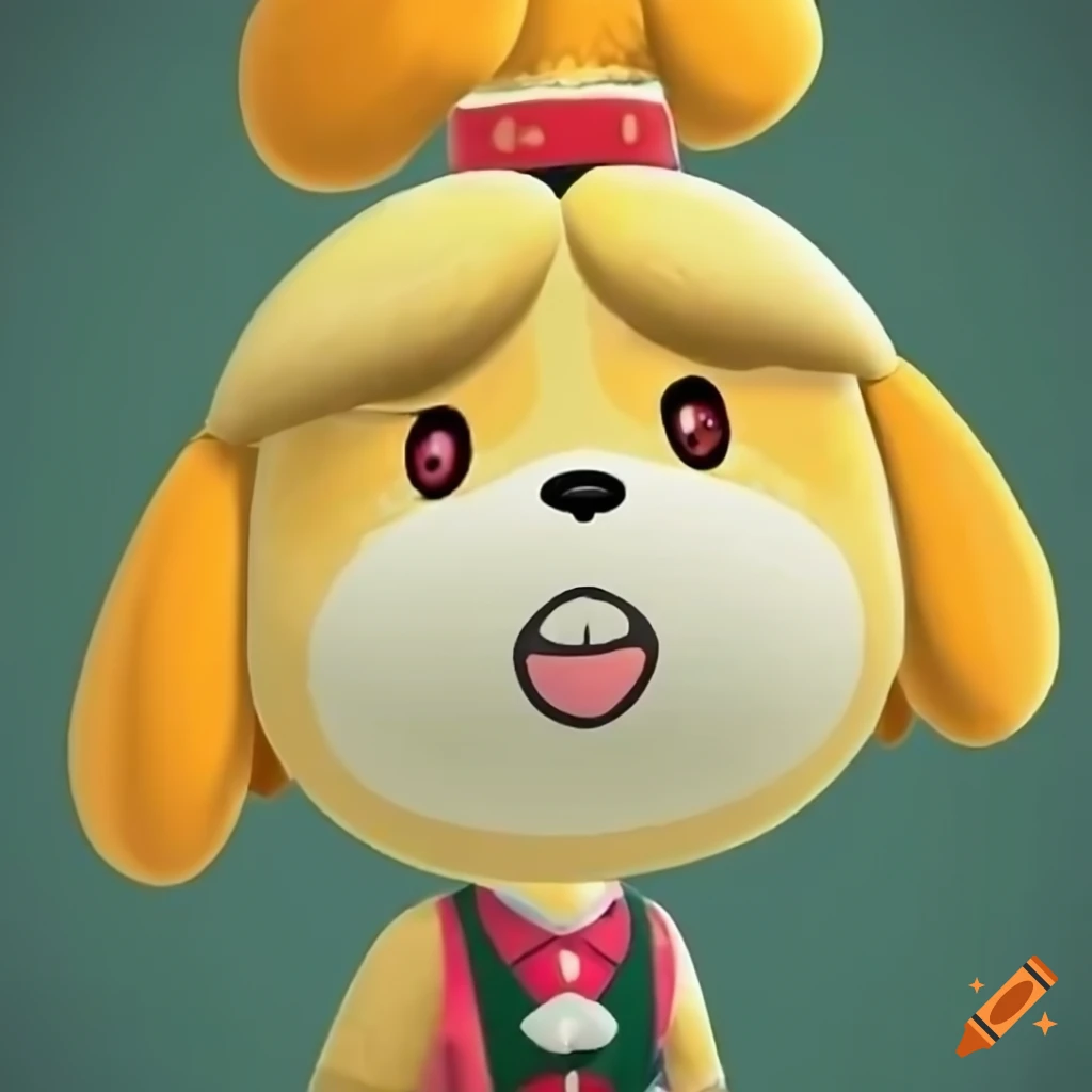 Bane isabelle character from animal crossing on Craiyon