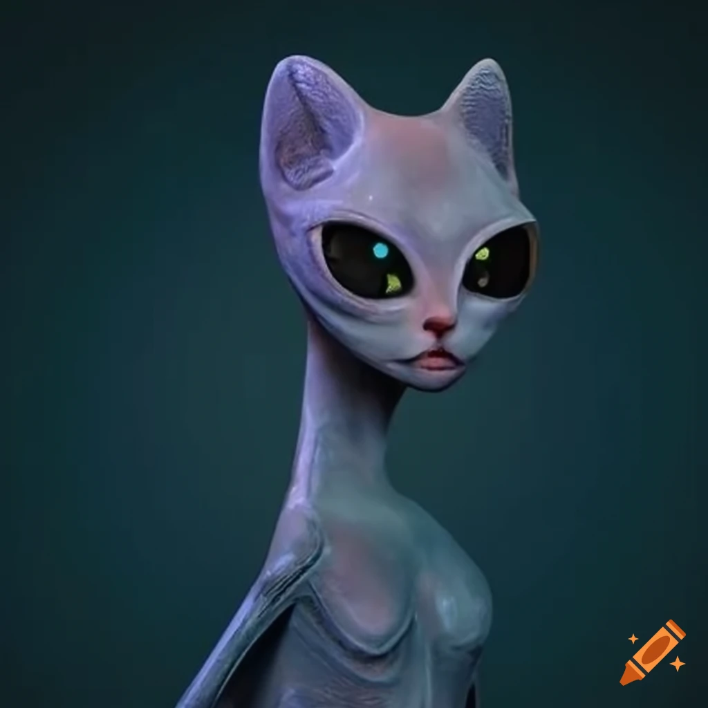 image of an alien cat with unique head shape