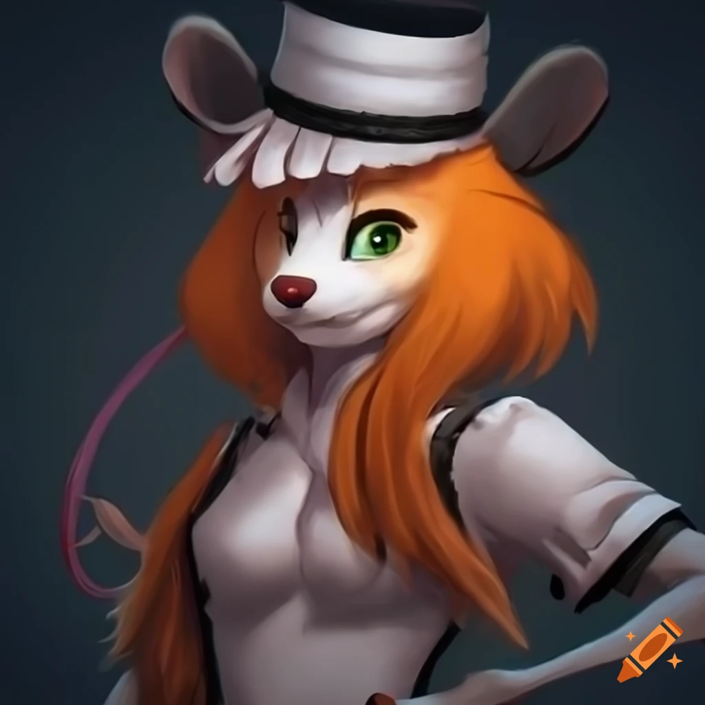 high quality illustration of a female anthro mouse fencer