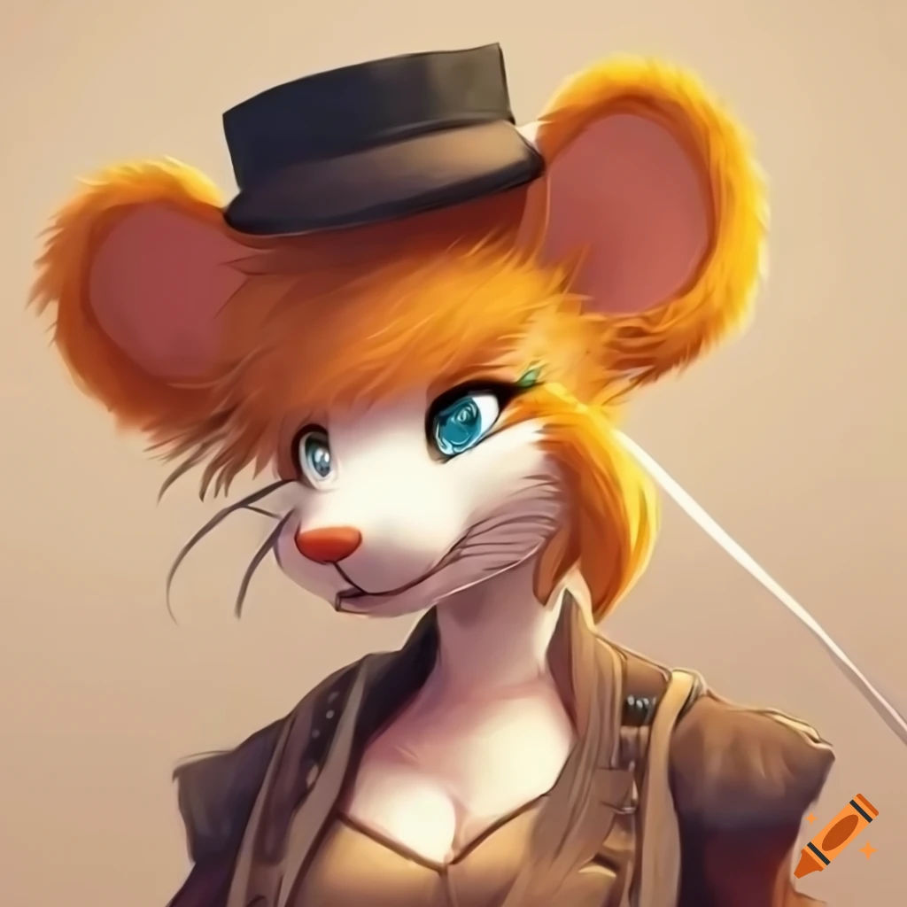 art of an anthropomorphic mouse fencer in an old west town