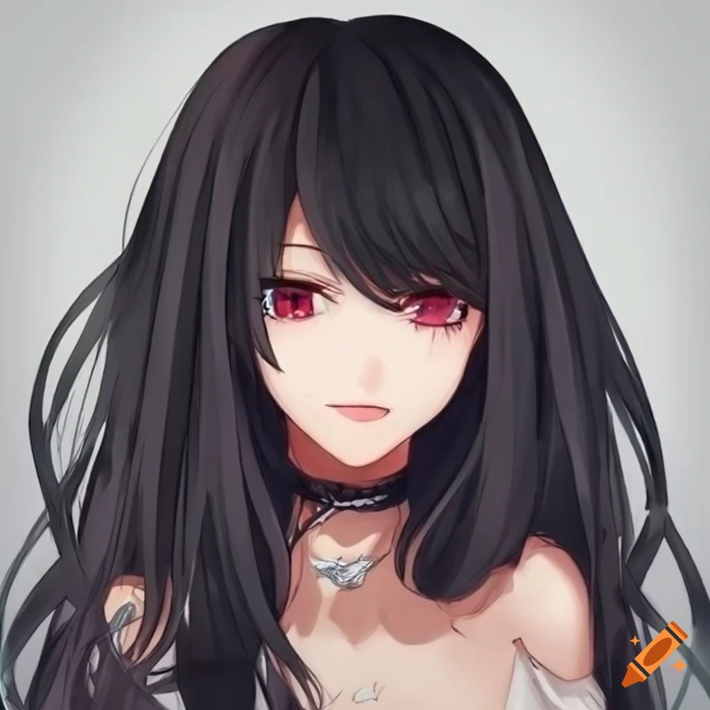 anime woman with black hair