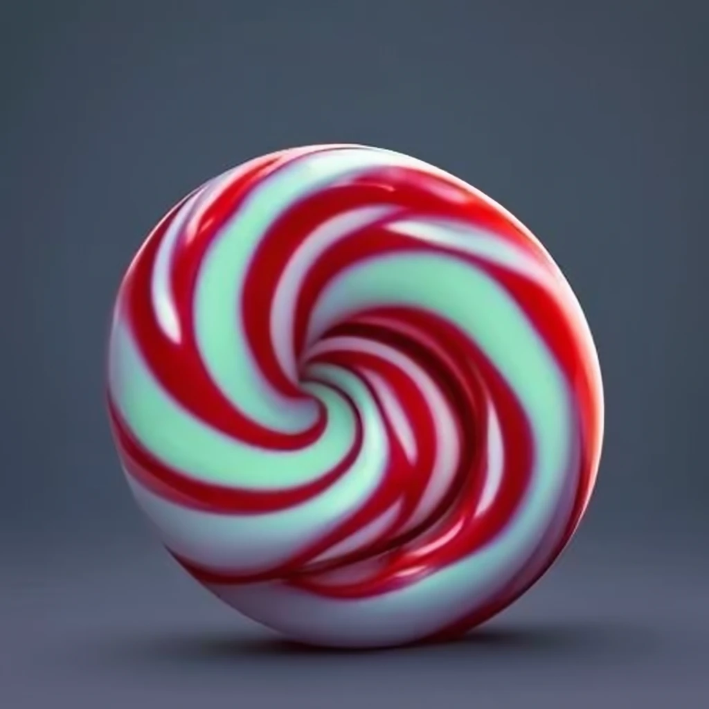 Red and white swirl mint candy on Craiyon