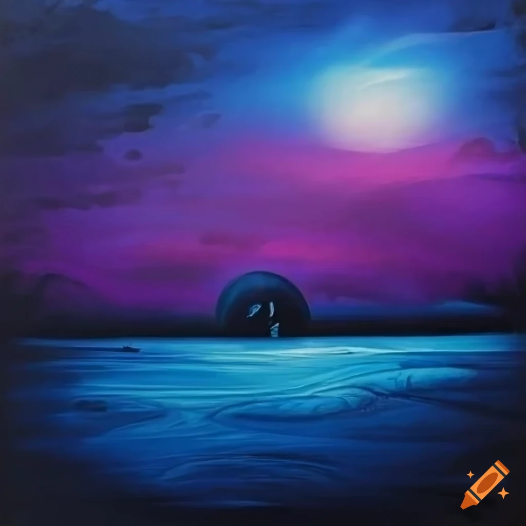 acrylic illustration of a Tim Burton-inspired dreamscape