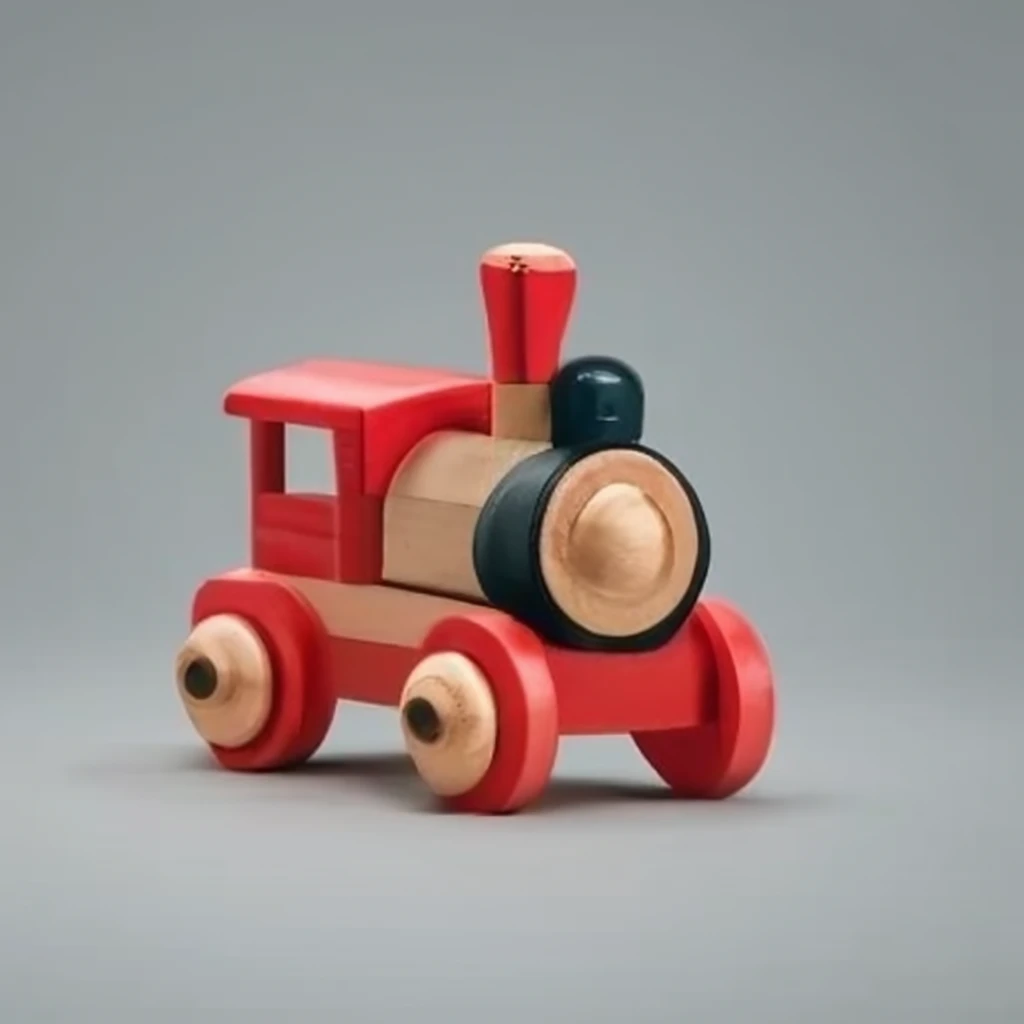 Wooden toy train on Craiyon