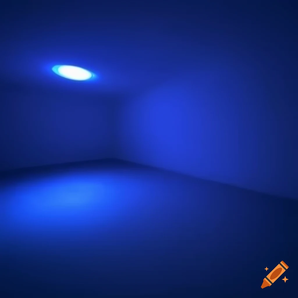 High-definition image of a white room with blue lighting on Craiyon