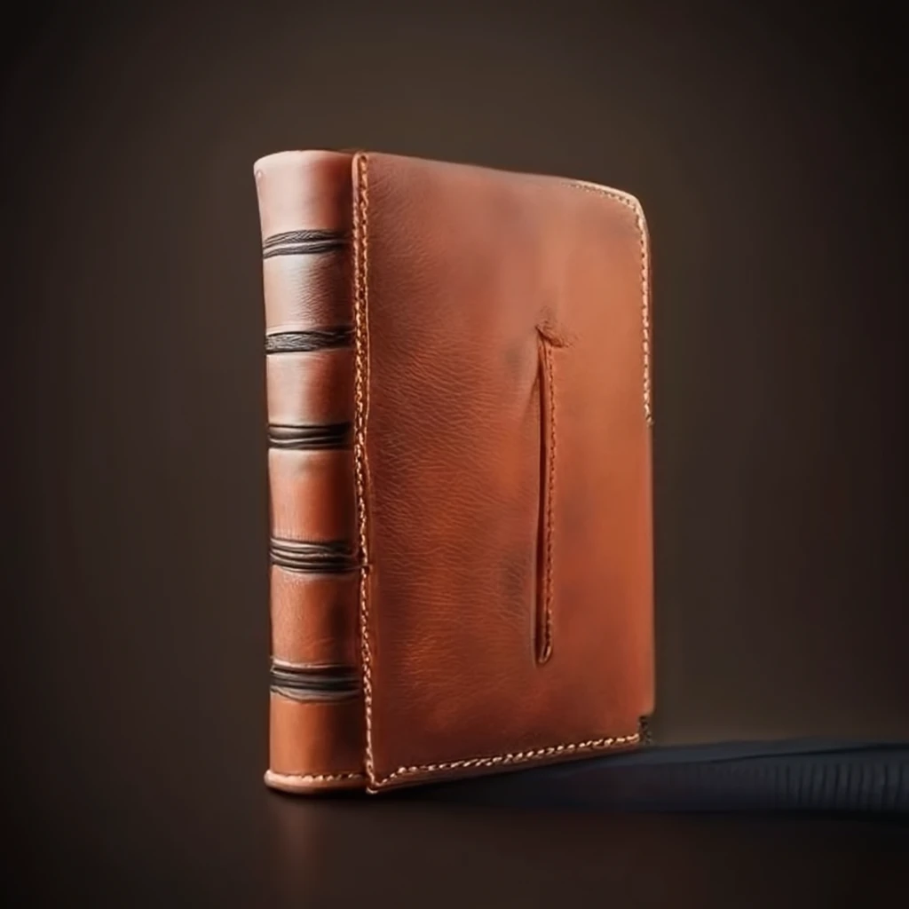 Leather-bound book on Craiyon