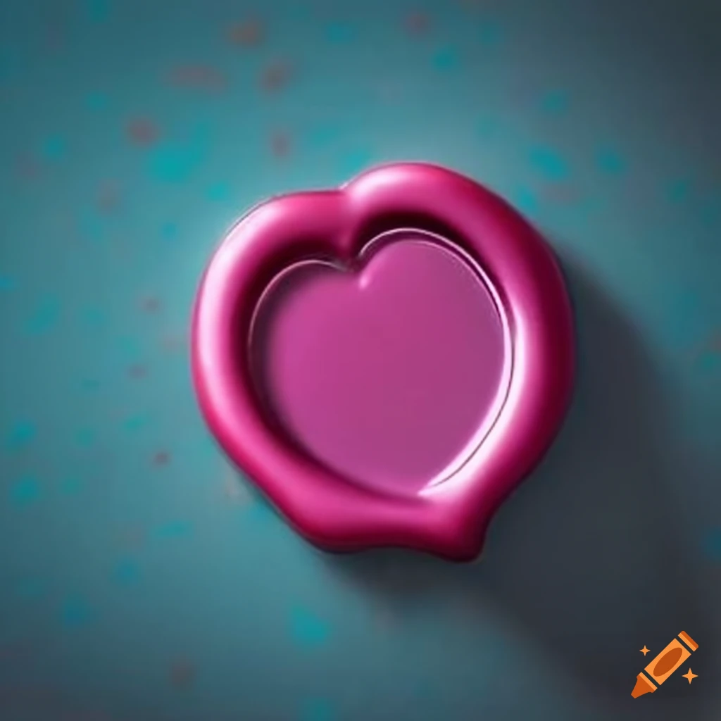 White wax seal with heartshaped design on Craiyon