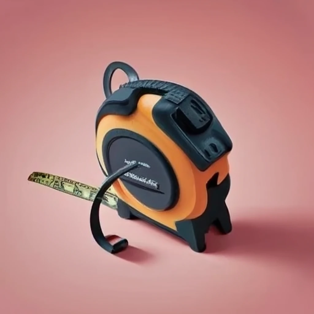 Tape measure with tape hanging out
