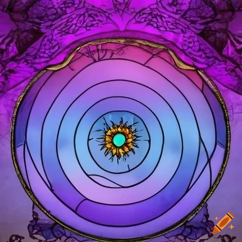 purple ombre stained glass tarot card