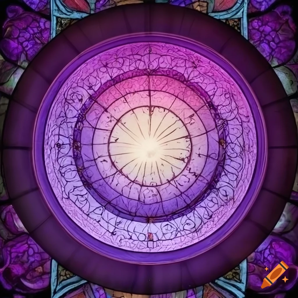 purple ombre stained glass tarot card