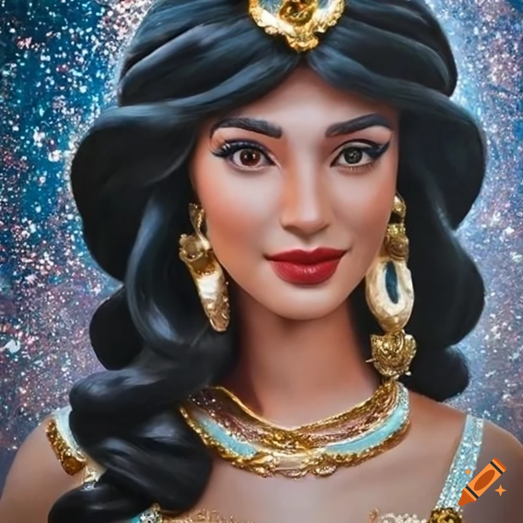 Hyperrealistic art of disney princess jasmine