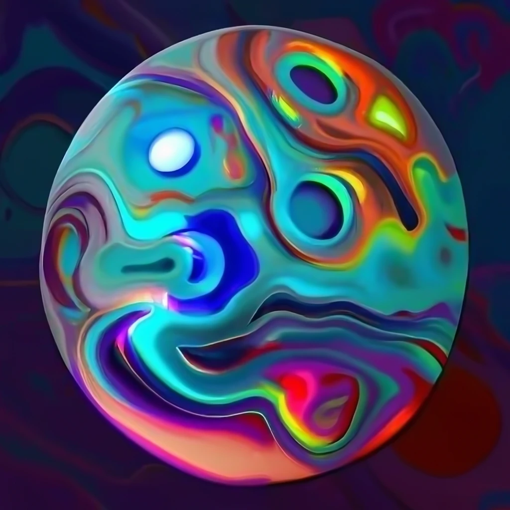 Abstract 3d painting of a metallic marble planet on Craiyon
