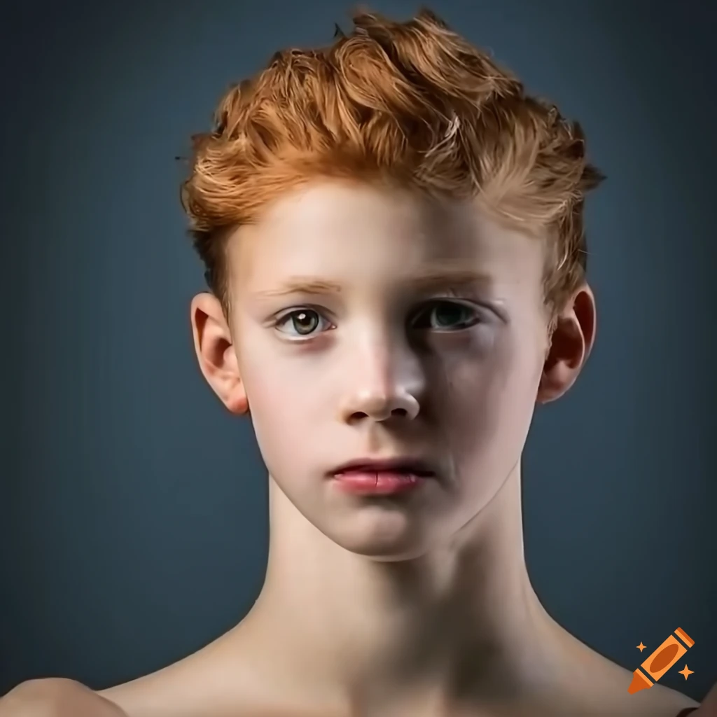 Headshot of a ginger 14 year old male swimming athlete