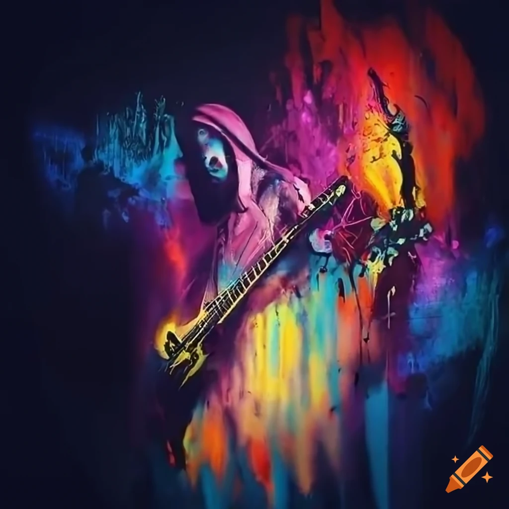 Abstract spray painting for Islamic rock band cover album