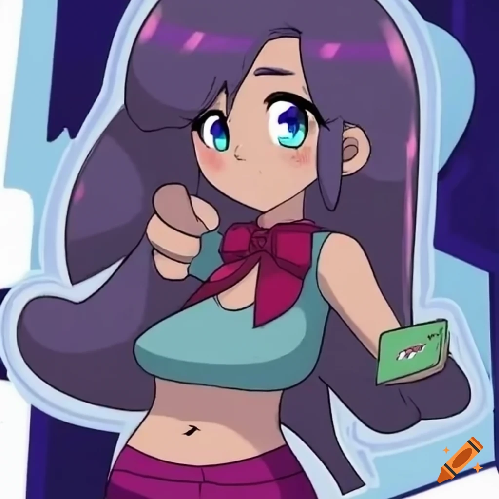 Waifu oc from pocket card jockey video game on Craiyon