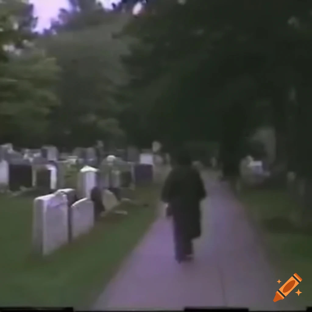 VHS footage of Cypress Hills Cemetery in New York City at 6am