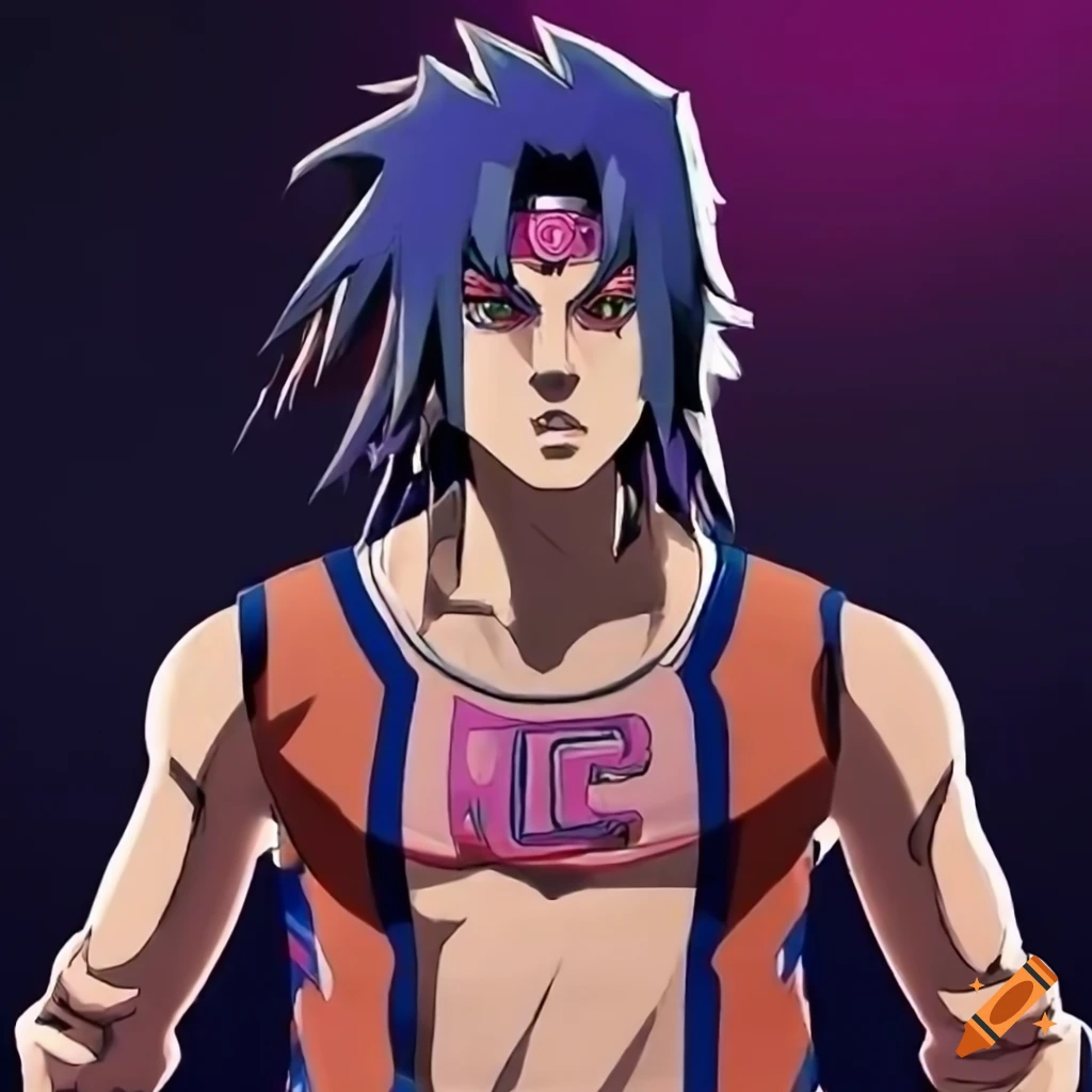 Original anime character inspired by sasuke uchiha with colorful