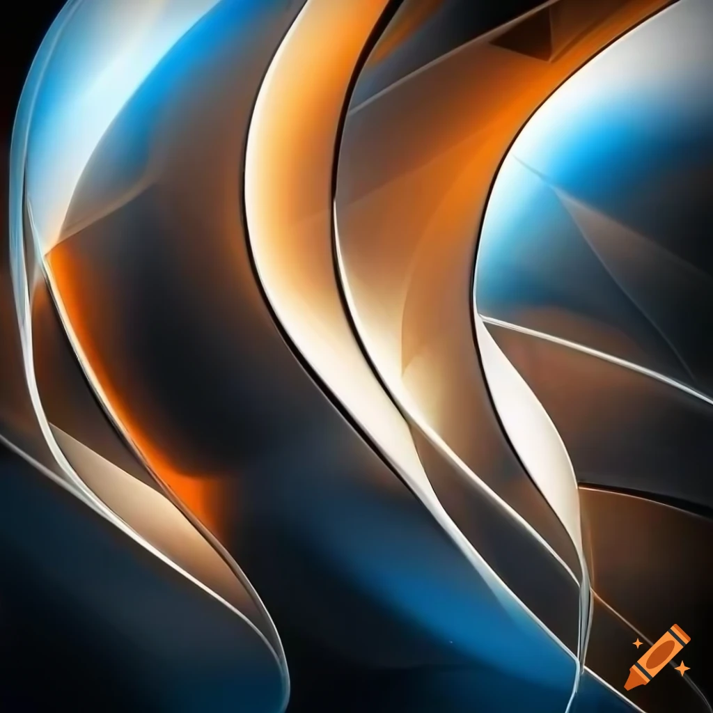 Modern abstract 3D glass artwork with leaf patterns in various colors
